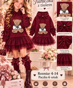 Tuniki DZIECIĘCA,Size 4-14lat,Paczka 6szt,1kolor
