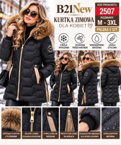 Kurtki damskie,size m-3xl,Paczka 5szt,1kolor