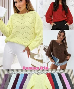 Swetry Damskie WŁOSKA,Size uni,paczka 6szt, mix kolor