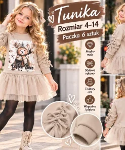 Tuniki DZIECIĘCA,size 4-14lat,Paczka 6szt,1kolor