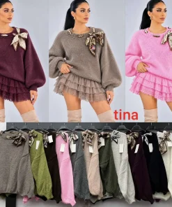 Swetry DAMSKI ,size uni,Paczka 6szt,mix kolor
