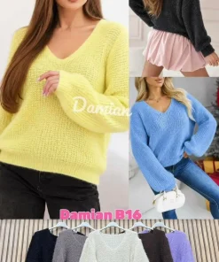 Swetry Damskie WŁOSKA,Size uni,paczka 6szt, mix kolor