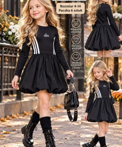Sukienki DZIECIĘCA,size 4-14lat,Paczka 6szt,1kolor