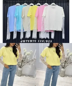 Bluzki DAMSKA,size uni,Paczka 6szt,mix kolor