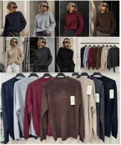 Swetry Damskie,size uni,Paczka 12szt,mix kolor