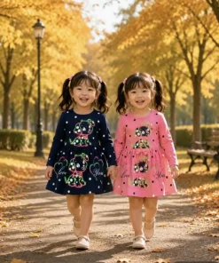 Sukienki DZIECIĘCA,Size 1-4lat,Paczka 4szt,1kolor