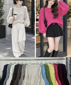 Swetry Damskie,size uni,Paczka 6szt,mix kolor