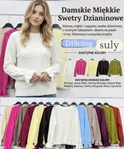 Swetry Damskie WŁOSKA,Size uni,paczka 6szt, mix kolor