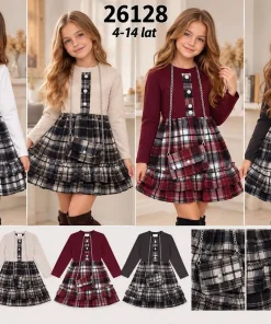 Sukienki DZIECIĘCA,size 4-14lat,Paczka 6szt,1 kolor