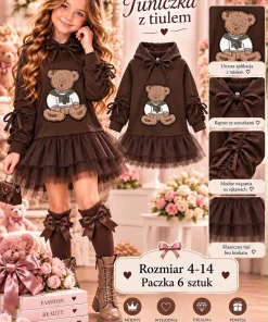 Tuniki DZIECIĘCA,Size 4-14lat,Paczka 6szt,1kolor