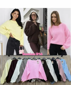 Swetry Damskie WŁOSKA,Size uni,paczka 6szt, mix kolor