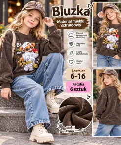 Bluzy DZIECIĘCA,size 6-16lat,Paczka 6szt,1 kolor