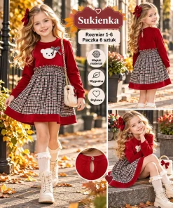 Sukienki DZIECIĘCA,size 1-6lat,Paczka 6szt,1kolor