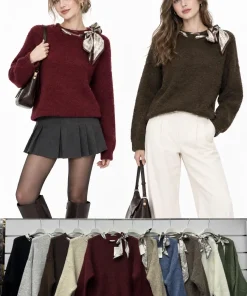 Swetry Damskie WŁOSKA,Size uni,paczka 6szt, mix kolor
