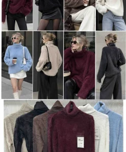 Swetry Damskie,size uni,Paczka 12szt,mix kolor