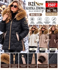 Kurtki damskie,size 3-7xl,Paczka 5szt,1kolor