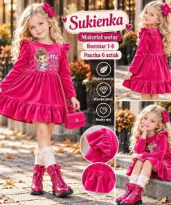 Sukienki DZIECIĘCA,size 1-6lat,Paczka 6szt,1kolor