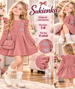 Sukienki DZIECIĘCA,size 1-6lat,Paczka 6szt,1kolor