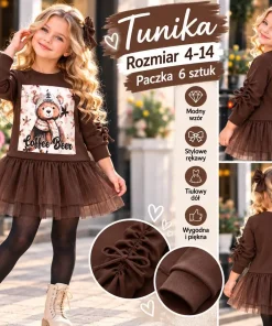Tuniki DZIECIĘCA,size 4-14lat,Paczka 6szt,1kolor