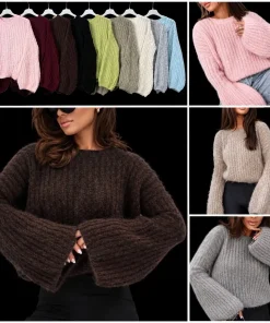 Swetry Damskie,size uni,Paczka 12szt,mix kolor