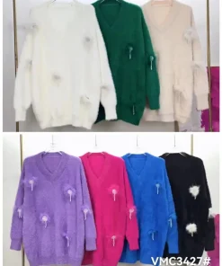 Swetry Damskie,size uni,Paczka 10szt,mix kolor