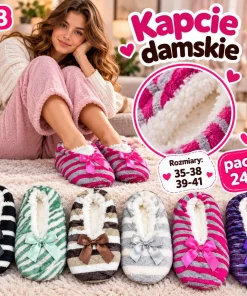 Kapcie Damskie,Size 35-41,Paczka 24szt,mix kolor