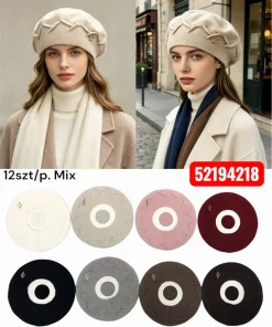 Czapki damskie,Paczka 12szt,mix kolor