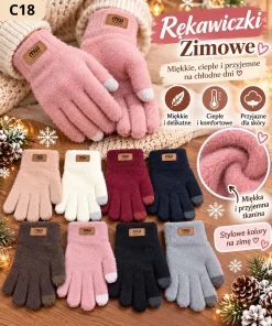 Rękawiczki Damskie,Paczka 12szt,mix kolor
