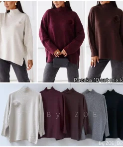 Swetry Damskie WŁOSKA,Size uni,paczka 6szt, mix kolor
