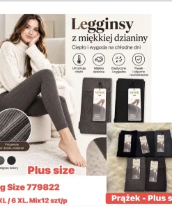 Leginsy Damskie,size 3xl-6xl,Paczka 12szt,mix kolor