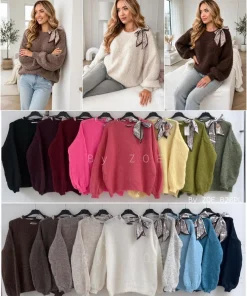 Swetry Damskie WŁOSKA,Size uni,paczka 6szt, mix kolor