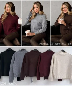 Swetry Damskie WŁOSKA,Size uni,paczka 6szt, mix kolor
