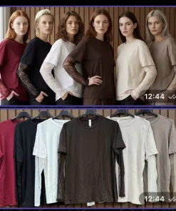 Bluzki Damskie WŁOSKA,Size uni,paczka 6szt, mix kolor
