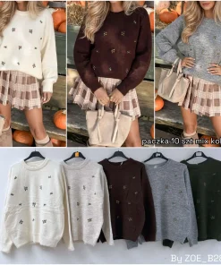 Swetry Damskie WŁOSKA,Size uni,paczka 6szt, mix kolor
