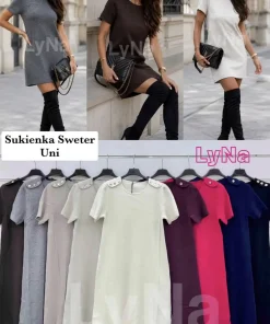 Sukienki Damskie WŁOSKA,Size uni,paczka 6szt, mix kolor