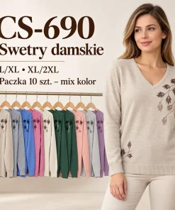 Swetry damskie,size l/xl-xl/2xl,Paczka 10szt,mix kolor