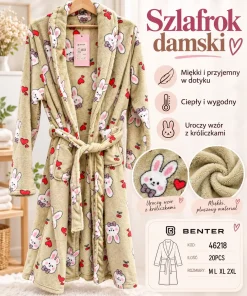 Szlafrok Damskie,size s-2xl,Paczka 12szt,1kolor