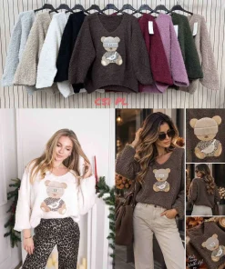 Swetry Damskie WŁOSKA,Size uni,paczka 6szt, mix kolor