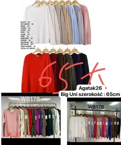 Swetry Damskie WŁOSKA,Size uni,paczka 6szt, mix kolor