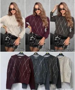 Swetry Damskie WŁOSKA,Size uni,paczka 6szt, mix kolor