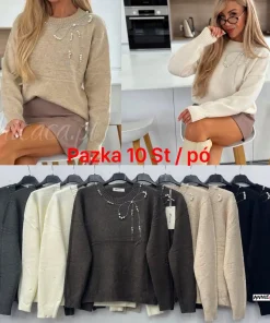 Swetry Damskie WŁOSKA,Size uni,paczka 6szt, mix kolor