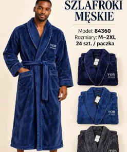 Szlafrok MĘSKIE,Size m-2xl,Paczka 12szt,mix kolor