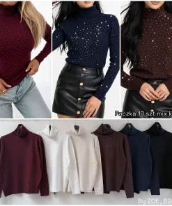 Swetry Damskie WŁOSKA,Size uni,paczka 6szt, mix kolor