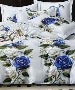 Komplet pościeli 5D 100% satyna - bawełna 4 Częściowy Rozmiar : 200/220