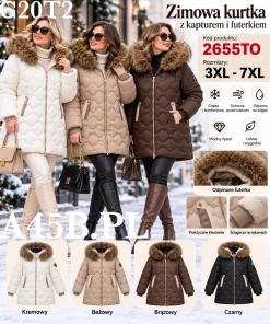 Kurtki Damskie,size 3xl-7xl,Paczka 5szt,1kolor