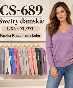 Swetry damskie,size l/xl-xl/2xl,Paczka 10szt,mix kolor