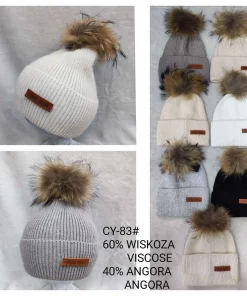 Czapki Damskie,Paczka 12szt,mix kolor