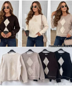 Swetry Damskie WŁOSKA,Size uni,paczka 6szt, mix kolor