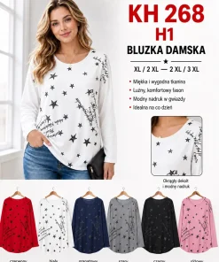 Bluzki DAMSKA,size xl/2xl-2/3xl,Paczka 24szt,mix kolor