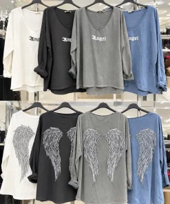 Bluzki Damskie WŁOSKA,Size uni,paczka 6szt, mix kolor